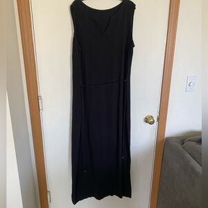 Amanda, gray large tencel/linen blend maxi dress